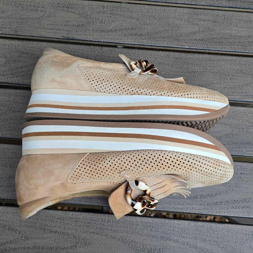 SoftWaves Cadie Platform Loafers EU41 US 11 Tan Suede Chain Flatform Sneakers - Picture 12 of 14